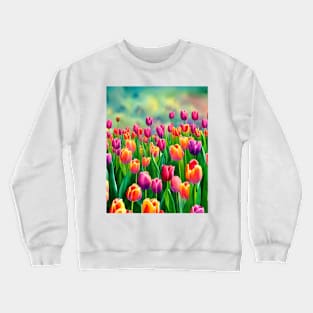 Watercolor Tulips Crewneck Sweatshirt